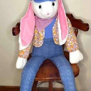 Rare-Unique-Jumbo 3 1/2 Feet Dan Dee Bunny Rabbit Plush Easter-One of a Kind?